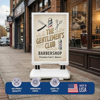 Custom Weighted Sidewalk Sign by DC – 23x33 Outdoor Sign Holder with Custom Print | Heavy Duty Advertising Stand for Business, Storefront Use | Made in USA - color: Pavement Curb Sidewalk Sign