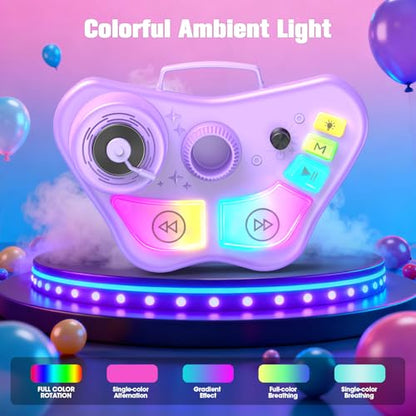 Stand Karaoke Machine for Kids, Singing Toys Gifts for 3 4 5 6 7 8 Year Old Girls Boys, Rechargeable Kid Microphone Bluetooth Speaker with 2 Wireless Mic for Girl Age 4-6 Toddler Birthday Party Toy - color: Purple