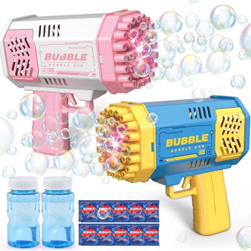 JONEG Toys for 3-8 Year Old Boys Girls Kids- Bubble Machine for Kids, Gifts - color: Blue+pink