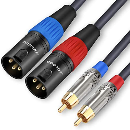 JOLGOO 50 Feet RCA to XLR Cable, Dual RCA Male to Dual XLR Male, 4N OFC Wire, for Amplifier, Mixer, Microphone, AV Receiver, Hi Fi Stereo Audio System, Home Theater, Speaker, CD, DVD, Mixing Console - size: 50 Feet, style: Dual RCA Male to Dual XLR Male