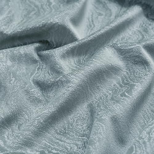 RYB HOME Blue Velvet Curtains 84 inches Long, Back Tab & Rod Pocket Modern Marble Textured Curtain & Drapes for Living Room Bedroom, W52 x L84 inches, Stone Blue, 2 Panels - color: Marble Blue, size: 52"W x 84"L (Pack of 2)