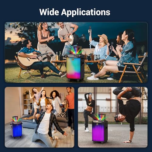 TONOR Wireless Karaoke Machine for Adults, PA System Portable Bluetooth Singing Speaker with 30 m/100 ft Dual Wireless Microphones Microfono, Disco Ball for Home Karaoke, Party, Class and Church K20