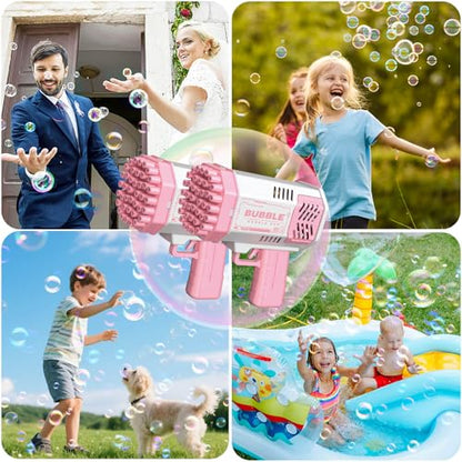 JONEG Toys for 3-8 Year Old Boys Girls Kids- Bubble Machine for Kids, Gifts - color: Pink+pink