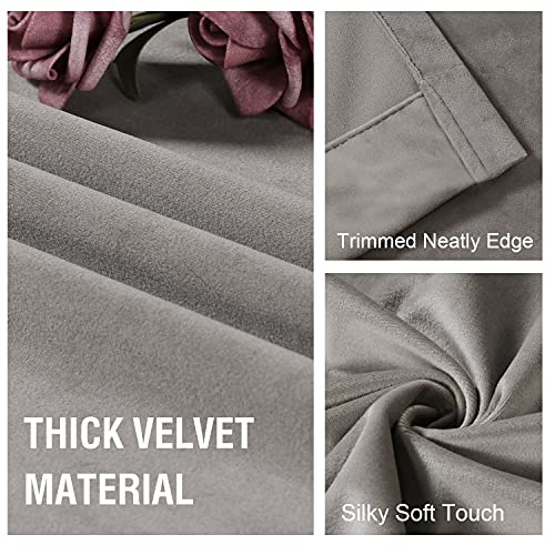 H.VERSAILTEX Room Darkening Velvet Curtains for Bedroom, 63 Inch, Taupe - color: Taupe, size: 52"W x 63"L (Pack of 2)