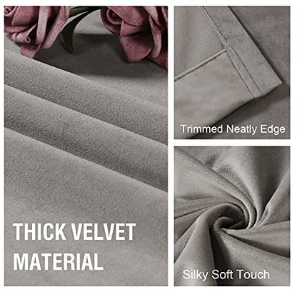 H.VERSAILTEX Room Darkening Velvet Curtains for Bedroom, 63 Inch, Taupe - color: Taupe, size: 52"W x 63"L (Pack of 2)