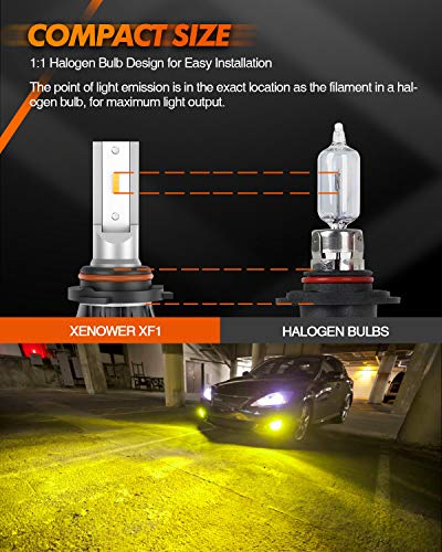 SEALIGHT 9145 H10 Yellow LED Fog Light Bulbs, 13,000LM 600% Brightness 9045 H10 Led Bulb Yellow Fog Lamps, 3000K Amber Strong Penetration 9140 9040 LED Fog Light Bulbs RV Interior Lighting (Pack of 2) - color: Yellow, size: H10/9145