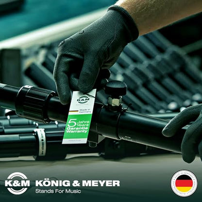 K&M - König & Meyer 21070.500.55 - Tripod Microphone Stand with Fixed Length Boom Arm - Professional Grade for All Musicians - Heavy Duty Folding Leg Base - German Made - Black - style: Black 21070.500.55