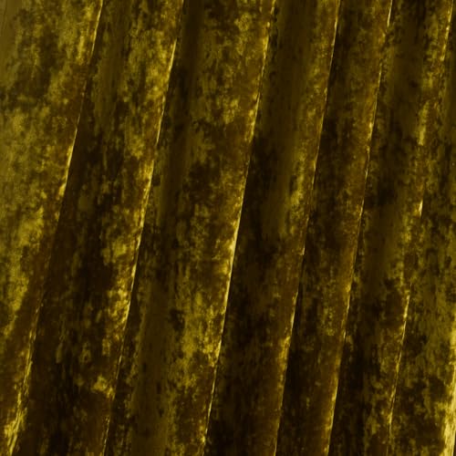 Lux Moss Green Crushed Velvet Curtains 2 Panel Set - 84 inches Long Room Darkening Luxury Distressed Velvet Rod Pocket Window Drapes for Living Room Bedroom 52" W x 84" L - color: Moss Green, size: 52"W x 84"L (Pack of 2)