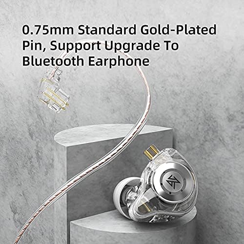 KZ EDX PRO in-Ear Headphone,Black with Mic | Headphones With Radio Built In,1DD Stereo Bass Earbuds Wired,3.5mm Plug & 2pin Detachable Cable,for Musician,Singer,Guitarist - color: Black, size: with Mic