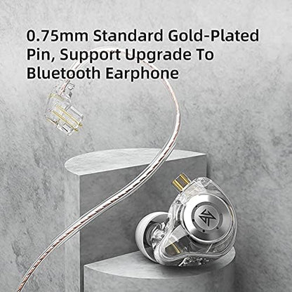 KZ EDX PRO in-Ear Headphone,Black with Mic | Headphones With Radio Built In,1DD Stereo Bass Earbuds Wired,3.5mm Plug & 2pin Detachable Cable,for Musician,Singer,Guitarist - color: Black, size: with Mic