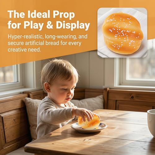 NOLITOY 6pcs Bread Model Fake Bread Pu Roll Toy Artificial Loaf for Cake Shop Decoration Photography Props Home Window Display 2.75 X 2.36 X 1.18 in - size: 7X6cm