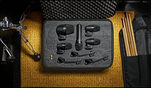 Shure PG ALTA 5-Piece Drum Microphone Kit for Performing and Recording Drummers - Includes Mics, Mounts and Cables with Options for Kick Drum, Snare and Tom (PGADRUMKIT5) | 5-piece microphone kit with XLR cables and drum mounts for live performance, studi