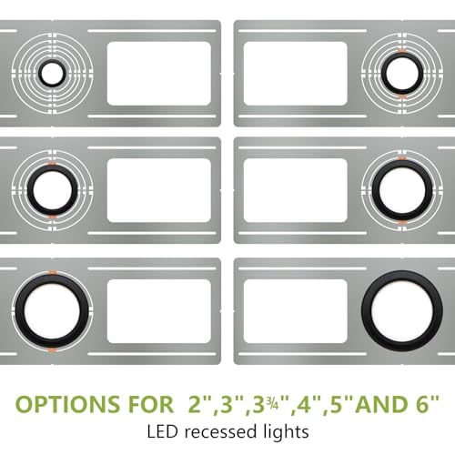 72-Pack New Construction Mounting Plate, 2-3-4-5-6in, LED Recessed Lighting Housing Kits, Flat Steel Rough-in Bracket Fixture for LED Light Bar, Shallow Recessed Lighting Housing Plate - color: Symmetric 2-3-4-5-6", size: 72 Pack