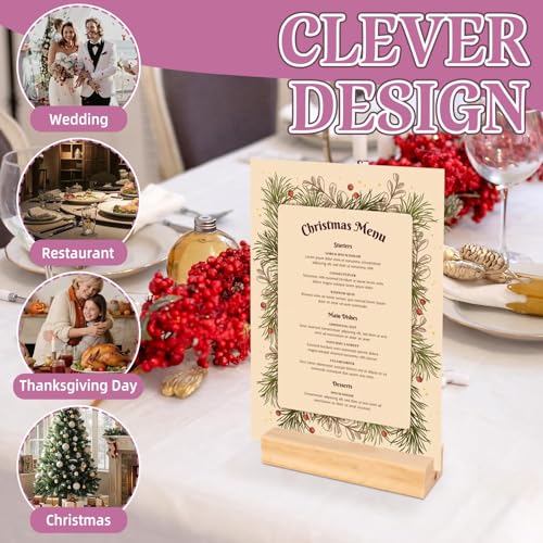 30Pcs 3.9x1.4 Inches Wood Table Number Stands, Wooden Place Card Holders, Acrylic Sign Holders for Wedding, Ceremony, Birthday, Party, Home Decoration, Events (3mm Slots) - size: 30 Pcs- L 3.94"- Slots 3mm
