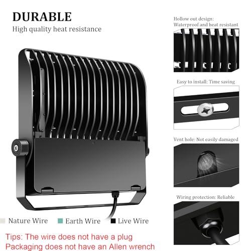 240W LED Stadium Flood Lights Outdoor 36000LM Super Bright | Yoke Wall Mount with Adjustable Bracket Parking Lot Floodlights 5000K 100V-277V Commercial IP65 Waterproof Black Arena Lamp - size: Large/240-1