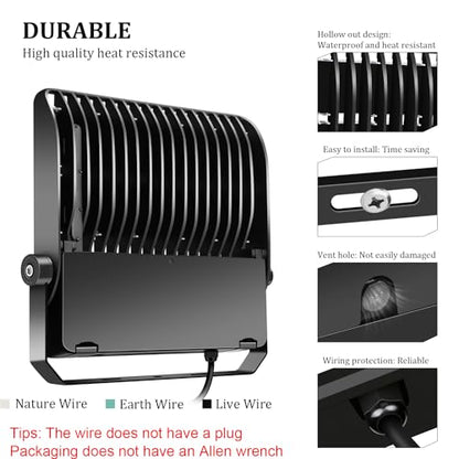 240W LED Stadium Flood Lights Outdoor 36000LM Super Bright | Yoke Wall Mount with Adjustable Bracket Parking Lot Floodlights 5000K 100V-277V Commercial IP65 Waterproof Black Arena Lamp - size: Large/240-1