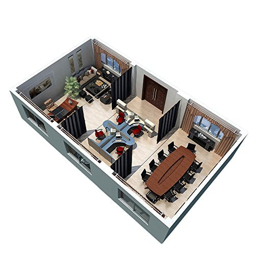 RYB HOME Room Divider Curtain for Bedroom Dining Iiving Room Studio Office - color: Black, size: 120"W x 96"L (Pack of 1)