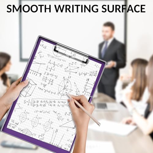 Sooez Nursing Clipboard with Storage, Clear Top Clip Boards 8.5x11, Purple | Heavy Duty Plastic, Dry Erase, High Capacity, Nurse Essentials, Dental Assistant, Teacher & College School Office Supplies - color: Purple