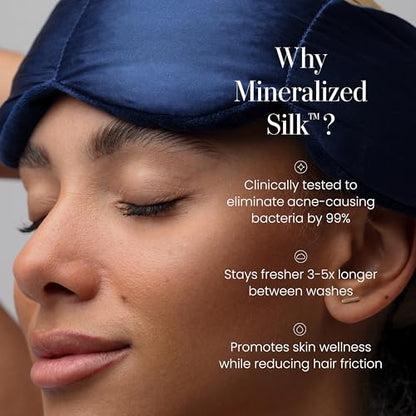 nodpod Mineralized Silk Gentle Pressure Sleep Mask, Weighted Eye Mask | Patented Light Blocking Design for Sleeping, Travel & Relaxation, Bead Filled, Machine Washable, BPA-Free, Sapphire - color: Sapphire Silk