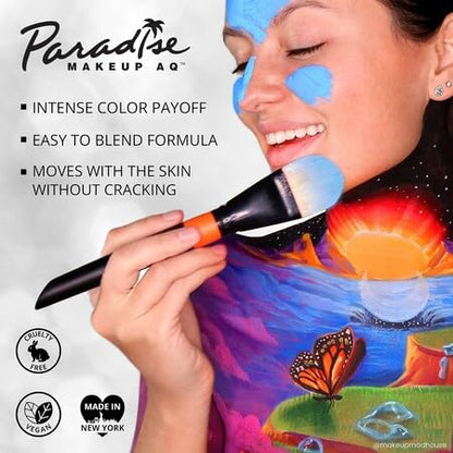 Mehron Makeup Paradise AQ - DARK BLUE, Water-Activated Face & Body Paint - color: Dark Blue, size: 1.4 Ounce