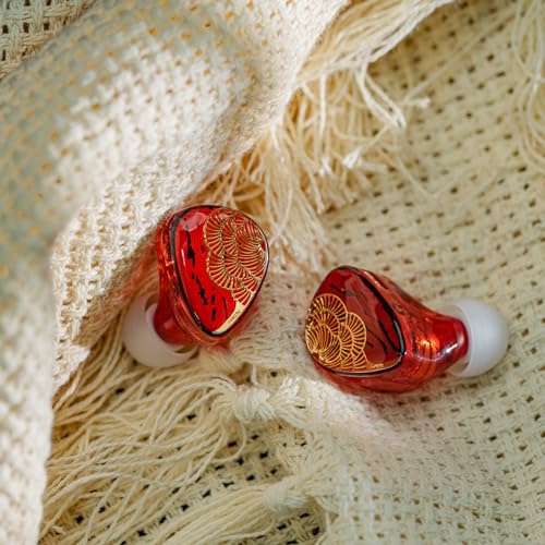 Linsoul TANGZU x HBB XuanNv 2 Dynamic Driver in Ear Monitor HiFi Wired IEM | Gaming Earbuds with 3D Printed Resin Shell, Detachable 2Pin Single Crystal OFC Cable for Musician Audiophile