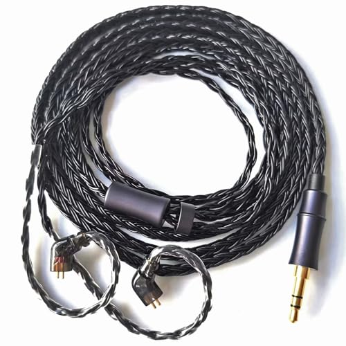 FAAEAL IEM in Ear Monitor Cable,16 Core Silver Plated Earphone Upgraded Cords,QDC C-Pin Extended-Length Replacement Cable Compatible with KZ ZS10 ZSN for Musician Audiophile 6ft Recessed 2pin 3.5mm - size: QDC-2PIN 3.5mm