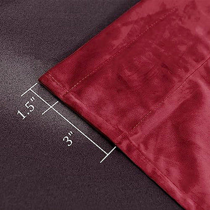 Hiasan Red Velvet Blackout Curtains 96 inches Long, 2 Panels, 42W x 96L - color: Wine Red, size: 42"W x 96"L (Pack of 2)