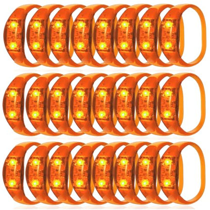 100 Pcs LED Bracelets Sound Activated with Flashing LED Strobe Music Control Light Up Bracelets for Rave, Game Prizes, Birthday Party Favor,Valentine's Day gift - color: Orange