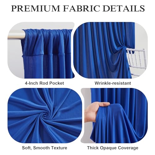 20ft x 12ft Royal Blue Backdrop Curtains for Wedding Parties - color: Royal Blue, size: W5' x H12'(4 panels)
