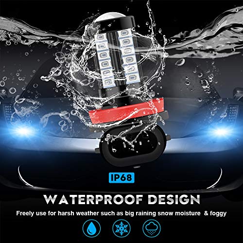 H8 H11 Car LED Fog Light Bulbs Replacement for Cars Super Bright 6000K Green 5730 33SMD for Daytime Running Lights DRL 12V-2Pcs - color: Green