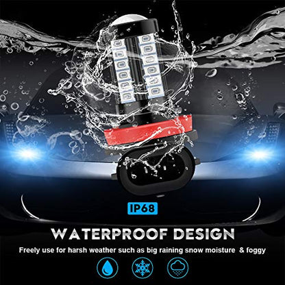 H8 H11 Car LED Fog Light Bulbs Replacement for Cars Super Bright 6000K Green 5730 33SMD for Daytime Running Lights DRL 12V-2Pcs - color: Green