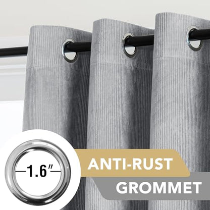 H.VERSAILTEX Velvet 100% Blackout Curtains for Living Room Full Light Blocking Curtains Thermal Insulated Room Window Drapes Soft Luxury Curtains Grommet Top 2 Panels (55" W x 63" L, Gray) - color: Grey, size: 55"W x 63"L (Pack of 2)