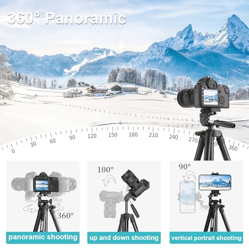 71 Inch Lightweight Tripod for Camera & Phone with Wireless Remote | Comes with phone holder and carry bag,travel-friendly,2-in-1 selfie stick and tripod design,Aluminum portable alloy body