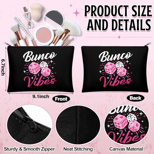 Reginary 12 Pcs Bunco Game Makeup Bags Funny Bunco Gifts | Dice Game Makeup Bags, Bunco Portable Pouch Cosmetic Bags, Travel Zipper Pouch, Christmas Birthday Present for Women - style: Bunco
