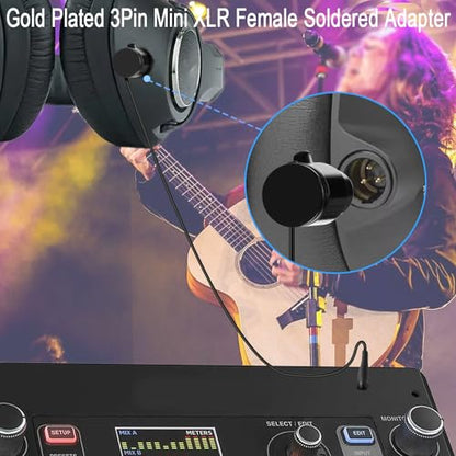 QIANRENON Compact Mini XLR Connector Solder Socket Gold Plated 3Pin Female Soldered Adapter Adjustable 90 Angle Female Welded Plug, Suit 1.5-3mm Cable, with 0.9mm Spanner - style: Female