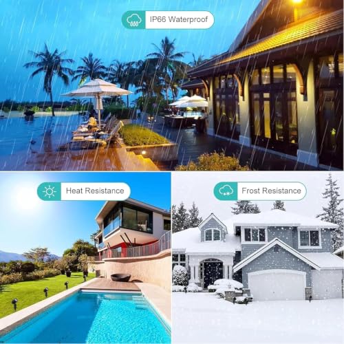 CLY 4 in 1 Solar Landscape Spotlights Outdoor 2700-6500K Dusk to Dawn - color: Warm White/Natural White/Cold White, size: 4-IN-1