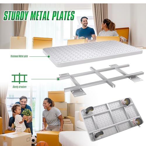 2600lbs Heavy Duty Platform Truck with Brake System (24" x 48") | Push Cart Dolly Foldable Flatbed Cart with 5'' Swivel Wheels Large Steel Platform Dolly Cart for Groceries, Garage, Warehouse - color: Silver - 48"x24" - 2600 Lbs