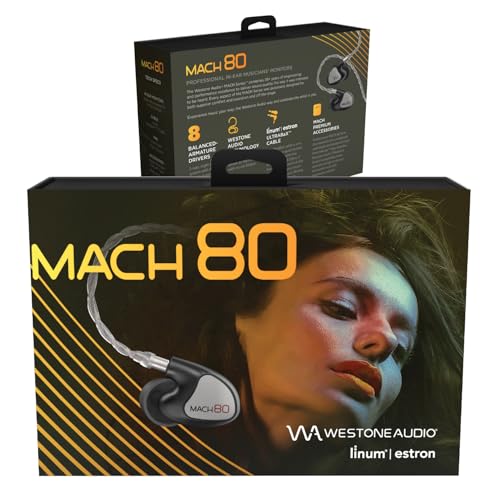Westone Audio - Mach 80 Universal IEM Wired Earbuds - 8 Balanced Armature Professional Musician in Ear Monitor Earphones with Linum® ESTRON ULTRABaX™ T2 Cable - style: 8 Drivers