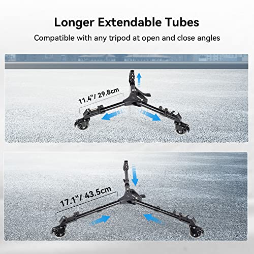 SmallRig Universal Photography Tripod Dolly, Heavy Duty with 3" Rubber Wheels, Adjustable Legs and Carry Bag, 33 lbs Capacity Tripod Wheels for Canon for Sony Cameras Camcorder Video Lighting- 3986 - style: 33lbs Capacity