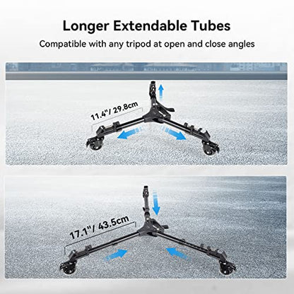 SmallRig Universal Photography Tripod Dolly, Heavy Duty with 3" Rubber Wheels, Adjustable Legs and Carry Bag, 33 lbs Capacity Tripod Wheels for Canon for Sony Cameras Camcorder Video Lighting- 3986 - style: 33lbs Capacity