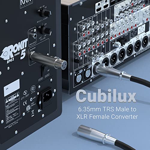Cubilux Balance 1/4” Male to XLR Female Converter, XLR to 6.35mm(Quarter Inch) TRS Stereo Adapter for Microphone, Headphone, Power Amplifier, Mixer, Karaoke System, Speaker, 2-Pack - color: TRS Male to XLR Female, 2-Pack