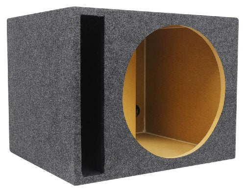 Rockville RSV15 15" Vented Car Audio Subwoofer Box, 2.6 Cu Ft Enclosure | 3/4" USA MDF, Tuned 32Hz, Gold Spring Terminals, Glued / Stapled / Sealed, Made in USA, Black Carpet