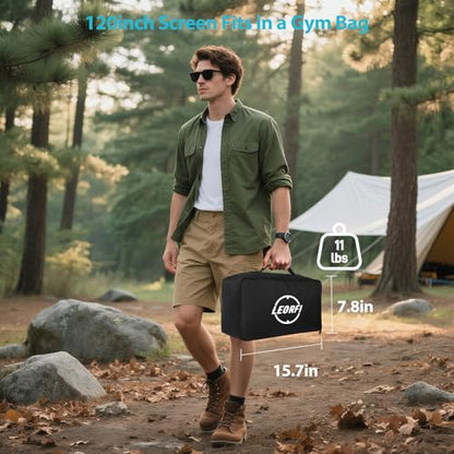 120 Inch Outdoor Projector Screen with Stand, Black Backing Screen - size: 120 inches (106.3 x 78.7 inches)