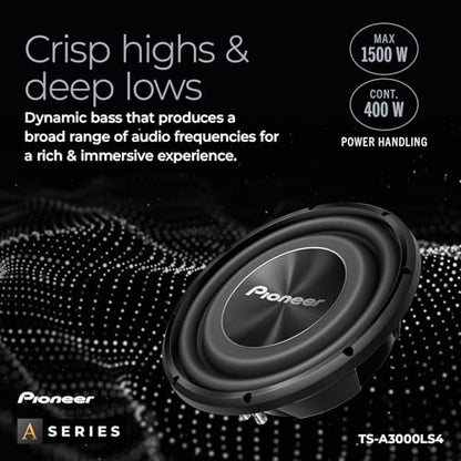 Pioneer A-Series TS-A3000LS4 Shallow-Mount 12" Subwoofer 1500W Max - size: 12" - 1500W, style: Shallow Mount Component Subwoofer