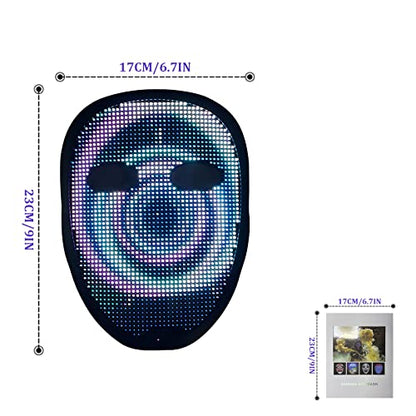 Depointer Life New Led Mask with Rechargeable Bluetooth-compatible App Controlled, Customizable Shining Mask, LED Lighted Face Transforming Masks For unisex-Adult - style: New-rechargeable