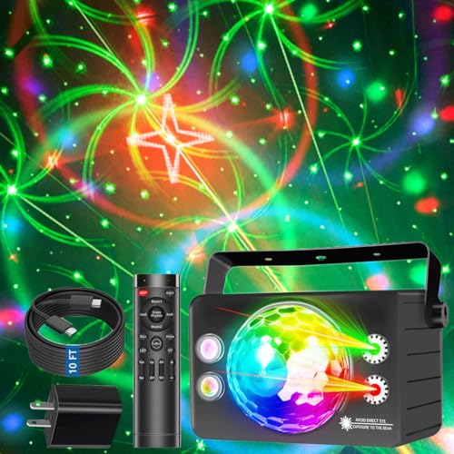 Party Lights Disco Ball Light Party Lights DJ Disco Lights LED Stage Strobe Lights Sound Activated with Remote Control for for Parties Xmas Club Bar Gift Birthday Rave Holiday Christmas Dance Room