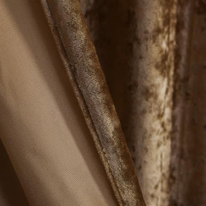 Caramel Crushed Velvet Curtains with Rod Pocket Luxurious Thermal Insulation Room Darkening Window Panels for Living Room Bedroom Office, 2 Panels Set 52" W x 96" L - color: Caramel, size: 52"W x 96"L (Pack of 2)