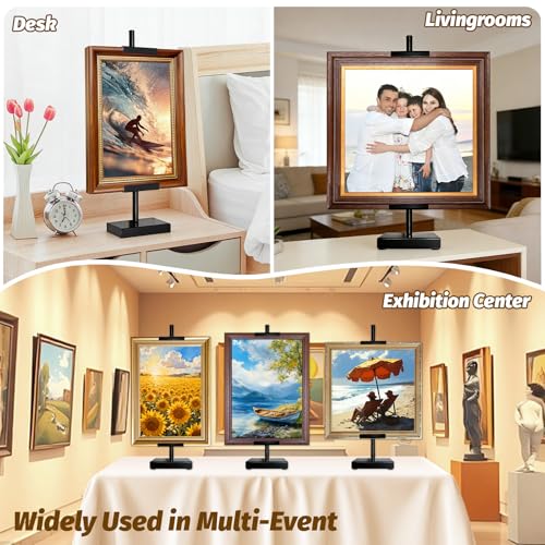 1 Pack Adjustable Tabletop Easel Stand for Picture Frames, Metal Picture Stands for Display, Picture Frame Stand for Art Photo Signs, Table Picture Frame Holder Stand（29.5 Inch Black） - color: Black
