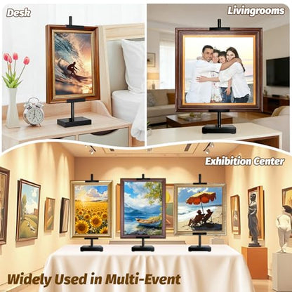 1 Pack Adjustable Tabletop Easel Stand for Picture Frames, Metal Picture Stands for Display, Picture Frame Stand for Art Photo Signs, Table Picture Frame Holder Stand（29.5 Inch Black） - color: Black