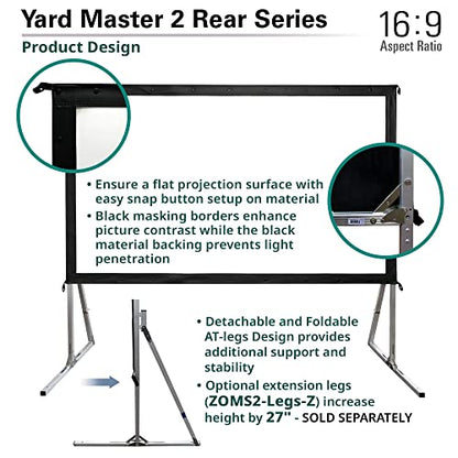Elite Screens Yard Master 2, 90-inch Indoor Outdoor Portable Fast Folding Projector Screen w/ Stand 16:9, 8K 4K Ultra HD 3D Movie Theater Rear Projection , OMS90HR3 -US Based Company 2-YEAR WARRANTY - size: 90-inch, style: 16:9 Aspect Ratio